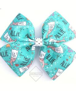 mermaid kitty hair bow personalized name bow canada