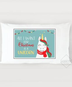 christmas eve pillowcase unicorn